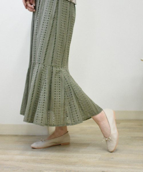 Brownie（ブラウニー）の「Brownie コットンレースフレアー切替スカート（スカート・レディース・ベージュ/ブラウン/カーキ/ピンク・FREE）」の18枚目の写真