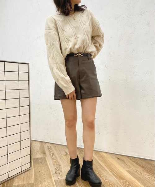 apres jour(アプレジュール)の「ケーブルゆるニット【ZOZOTOWN限定アイテム】(ニット/セーター・レディース・ラベンダー/モカ/アイボリー/サックスブルー・X-LARGE/フリー)」の10枚目の写真