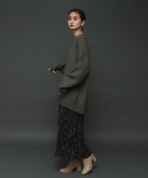 SENSE OF PLACE by URBAN RESEARCH（センスオブプレイスバイアーバンリサーチ）の「ストレッチアルパカバックスリットセーター（ニット/セーター・レディース・カーキ/ブラック/アイボリー・ONE）」の17枚目の写真