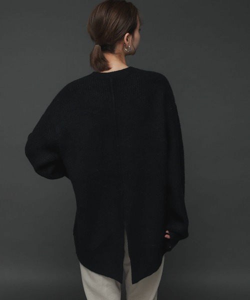 SENSE OF PLACE by URBAN RESEARCH（センスオブプレイスバイアーバンリサーチ）の「ストレッチアルパカバックスリットセーター（ニット/セーター・レディース・カーキ/ブラック/アイボリー・ONE）」の18枚目の写真