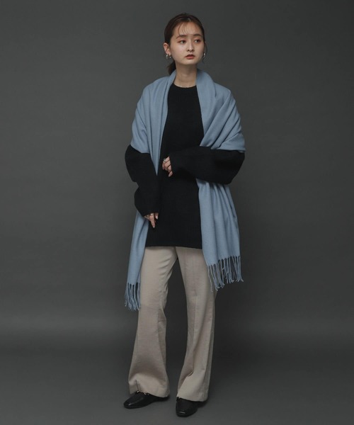 SENSE OF PLACE by URBAN RESEARCH（センスオブプレイスバイアーバンリサーチ）の「ストレッチアルパカバックスリットセーター（ニット/セーター・レディース・カーキ/ブラック/アイボリー・ONE）」の13枚目の写真