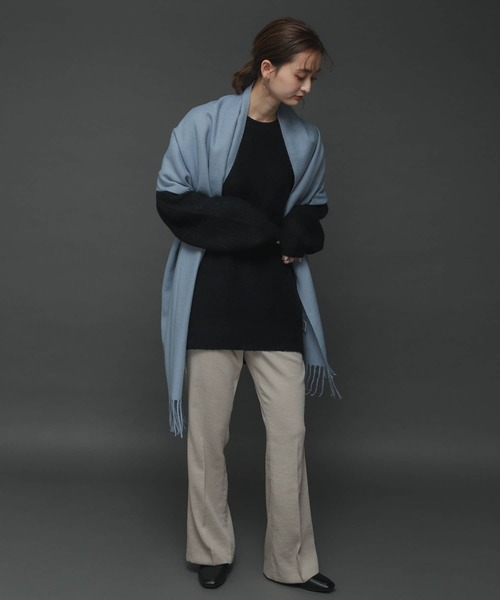 SENSE OF PLACE by URBAN RESEARCH（センスオブプレイスバイアーバンリサーチ）の「ストレッチアルパカバックスリットセーター（ニット/セーター・レディース・カーキ/ブラック/アイボリー・ONE）」の19枚目の写真