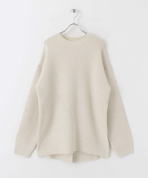 SENSE OF PLACE by URBAN RESEARCH（センスオブプレイスバイアーバンリサーチ）の「ストレッチアルパカバックスリットセーター（ニット/セーター・レディース・カーキ/ブラック/アイボリー・ONE）」の8枚目の写真