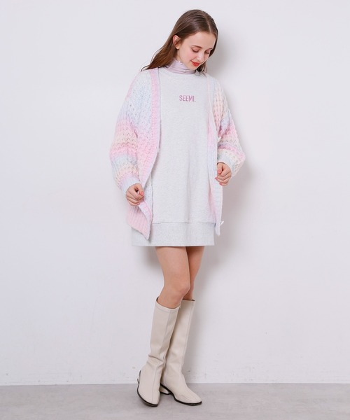 Seemi. byNICECLAUP（ シーミーバイナイスクラップ）の「マルチカラーニットカーディガン（カーディガン/ボレロ・レディース・レインボー/ピンク系その他・FREE）」の19枚目の写真