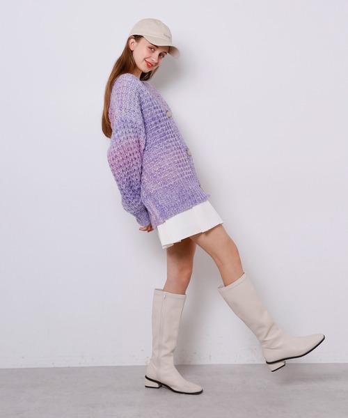 Seemi. byNICECLAUP（ シーミーバイナイスクラップ）の「マルチカラーニットカーディガン（カーディガン/ボレロ・レディース・レインボー/ピンク系その他・FREE）」の9枚目の写真