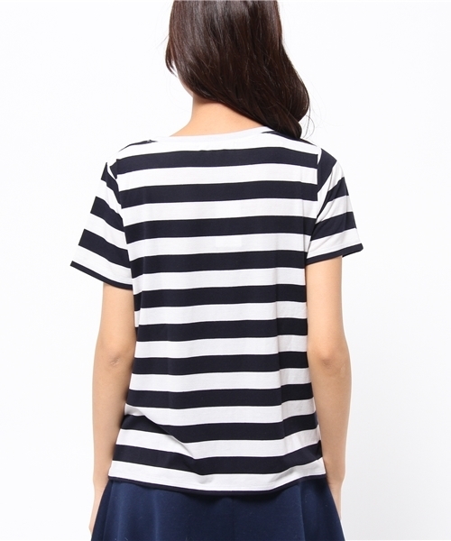 OUTLET(アウトレット)の「【CIAOPANIC TYPY】ボーダー箔プリントTシャツ(Tシャツ/カットソー・レディース・グレー/ホワイト・FREE)」の5枚目の写真
