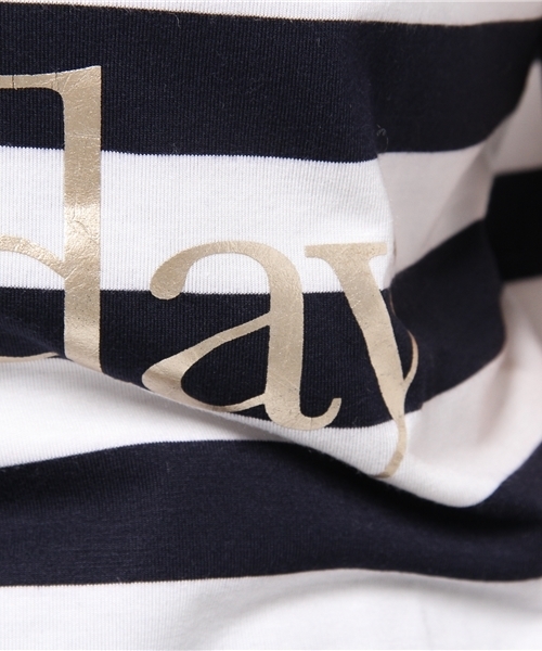 OUTLET(アウトレット)の「【CIAOPANIC TYPY】ボーダー箔プリントTシャツ(Tシャツ/カットソー・レディース・グレー/ホワイト・FREE)」の9枚目の写真