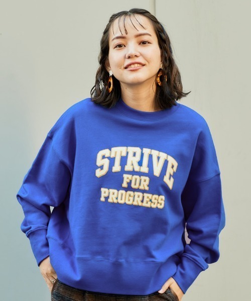 cepo(セポ)の「カレッジロゴスウェット(スウェット・レディース・チャコール/グレー/カーキ/ブルー・M)」の4枚目の写真