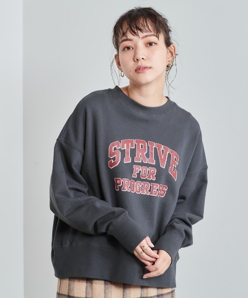 cepo(セポ)の「カレッジロゴスウェット(スウェット・レディース・チャコール/グレー/カーキ/ブルー・M)」の2枚目の写真