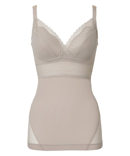 BRADELIS NEWYORK（ブラデリスニューヨーク）の「ブラデリス　ハートカップスリムレーシーブラキャミ　補正下着 補整 ブラトップ（インナーウェア/肌着・レディース・ブラック/ブルー/ピンク系その他/グレイッシュベージュ・LL/M/L/3L/S/4L/5L）」の3枚目の写真