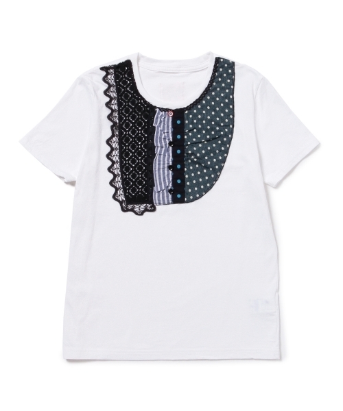 BEAMS BOY(ビームスボーイ)の「TORI-TO / レース Tシャツ(Tシャツ/カットソー・レディース・ホワイト/ネイビー・ONE SIZE)」の6枚目の写真