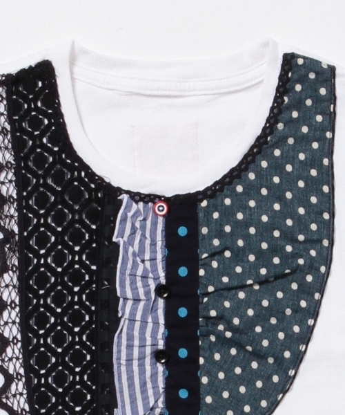 BEAMS BOY(ビームスボーイ)の「TORI-TO / レース Tシャツ(Tシャツ/カットソー・レディース・ホワイト/ネイビー・ONE SIZE)」の11枚目の写真