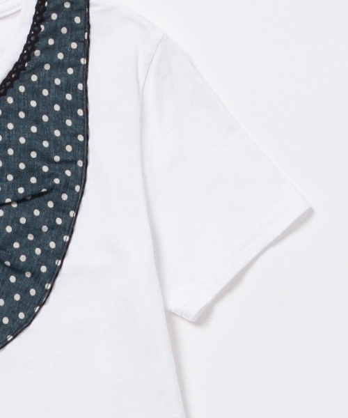 BEAMS BOY(ビームスボーイ)の「TORI-TO / レース Tシャツ(Tシャツ/カットソー・レディース・ホワイト/ネイビー・ONE SIZE)」の3枚目の写真