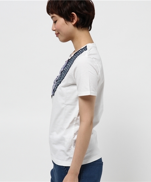 BEAMS BOY(ビームスボーイ)の「TORI-TO / レース Tシャツ(Tシャツ/カットソー・レディース・ホワイト/ネイビー・ONE SIZE)」の19枚目の写真