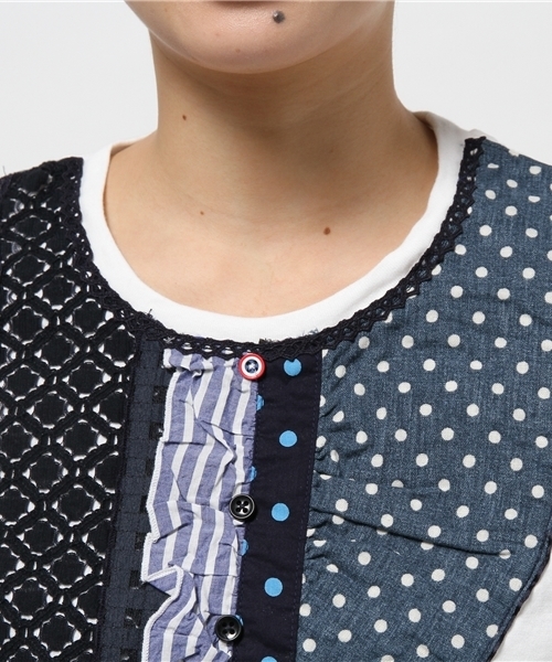 BEAMS BOY(ビームスボーイ)の「TORI-TO / レース Tシャツ(Tシャツ/カットソー・レディース・ホワイト/ネイビー・ONE SIZE)」の14枚目の写真