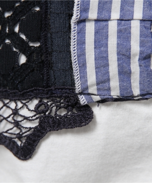 BEAMS BOY(ビームスボーイ)の「TORI-TO / レース Tシャツ(Tシャツ/カットソー・レディース・ホワイト/ネイビー・ONE SIZE)」の13枚目の写真