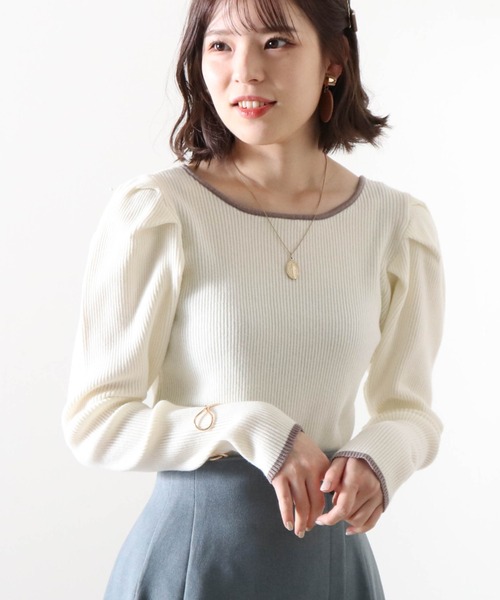 Cheek(チーク)の「パワーショルダー2Wayインナーニットプルオーバー(ニット/セーター・レディース・ブラック/ベージュ/アイボリー・MEDIUM)」の15枚目の写真