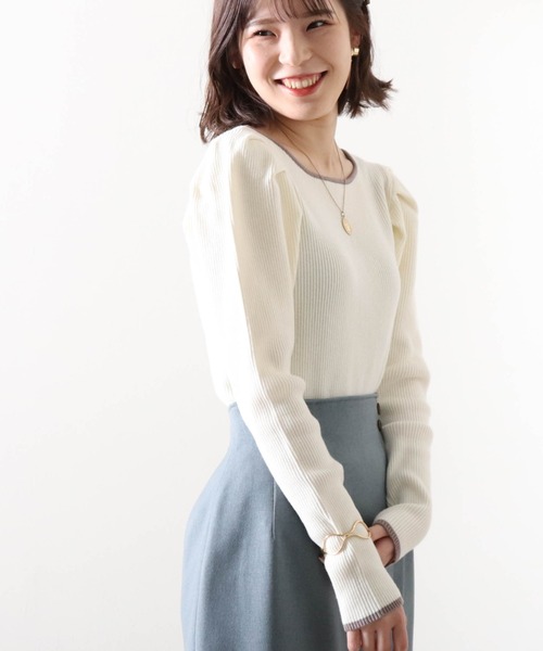 Cheek(チーク)の「パワーショルダー2Wayインナーニットプルオーバー(ニット/セーター・レディース・ブラック/ベージュ/アイボリー・MEDIUM)」の16枚目の写真
