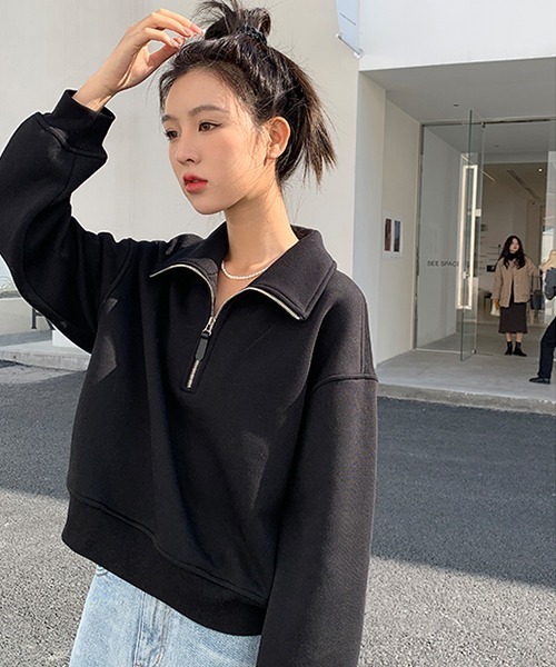 Fano Studios（ファノ ストゥディオズ）の「【Fano Studios】Zipper polo fleece sweater FD21S149（スウェット・レディース・ブラック・S/M/L）」の20枚目の写真