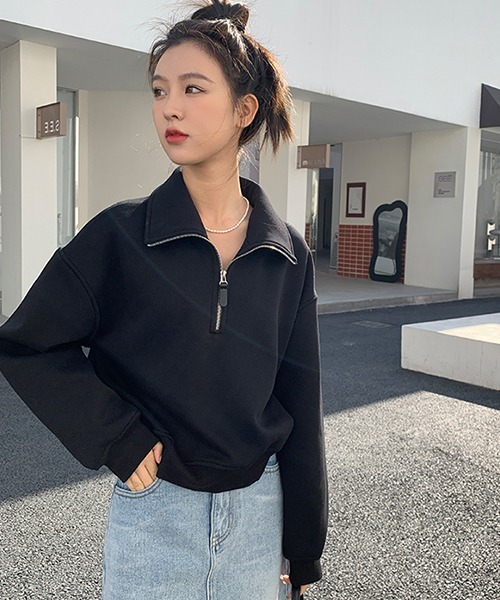 Fano Studios（ファノ ストゥディオズ）の「【Fano Studios】Zipper polo fleece sweater FD21S149（スウェット・レディース・ブラック・S/M/L）」の22枚目の写真