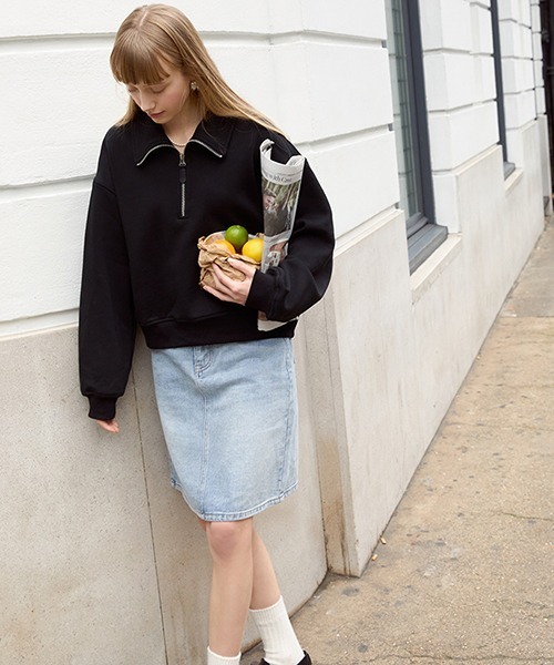 Fano Studios（ファノ ストゥディオズ）の「【Fano Studios】Zipper polo fleece sweater FD21S149（スウェット・レディース・ブラック・S/M/L）」の9枚目の写真