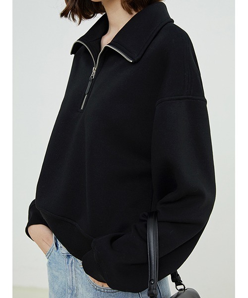 Fano Studios（ファノ ストゥディオズ）の「【Fano Studios】Zipper polo fleece sweater FD21S149（スウェット・レディース・ブラック・S/M/L）」の19枚目の写真