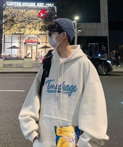 MGV(エムジーヴィー)の「刺繍ワッペンロゴスウェットパーカー(パーカー・メンズ・ブラック/グレー・MEDIUM/LARGE/X-LARGE)」の13枚目の写真