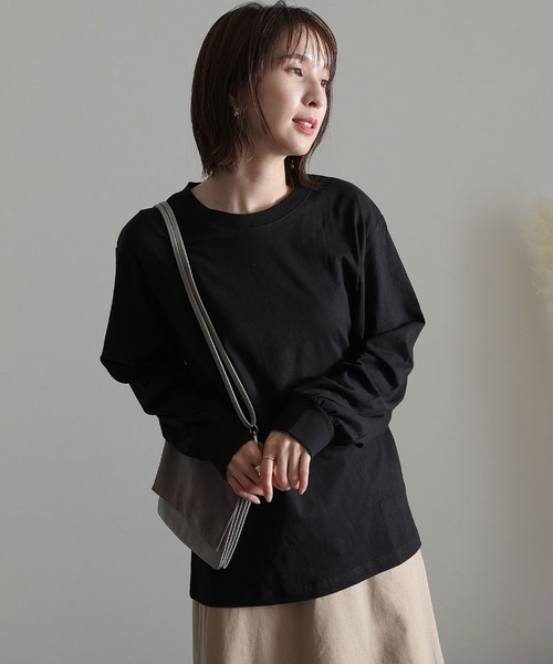 ElegChic(エレグシック)の「プチハイネック ロング スリーブプルオーバー(Tシャツ/カットソー・レディース・オフホワイト/グレイッシュベージュ/杢グレー/モカ/ブラック・M/XL/L/3L/4L)」の6枚目の写真