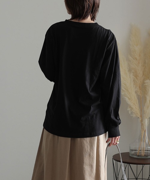 ElegChic(エレグシック)の「プチハイネック ロング スリーブプルオーバー(Tシャツ/カットソー・レディース・オフホワイト/グレイッシュベージュ/杢グレー/モカ/ブラック・M/XL/L/3L/4L)」の8枚目の写真