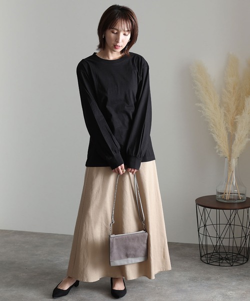ElegChic(エレグシック)の「プチハイネック ロング スリーブプルオーバー(Tシャツ/カットソー・レディース・オフホワイト/グレイッシュベージュ/杢グレー/モカ/ブラック・M/XL/L/3L/4L)」の9枚目の写真