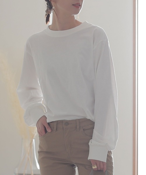 ElegChic(エレグシック)の「プチハイネック ロング スリーブプルオーバー(Tシャツ/カットソー・レディース・オフホワイト/グレイッシュベージュ/杢グレー/モカ/ブラック・M/XL/L/3L/4L)」の10枚目の写真