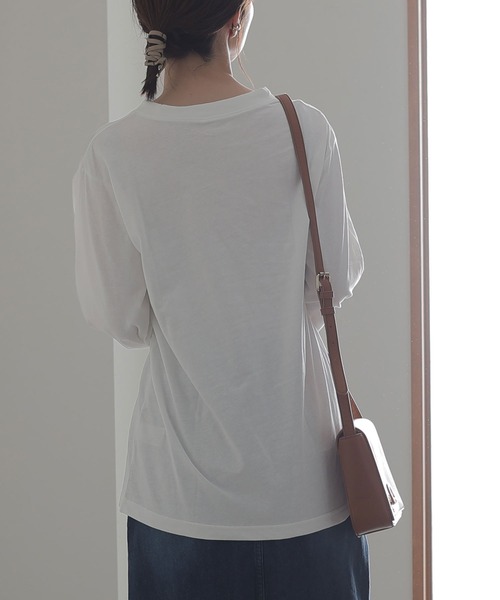 ElegChic(エレグシック)の「プチハイネック ロング スリーブプルオーバー(Tシャツ/カットソー・レディース・オフホワイト/グレイッシュベージュ/杢グレー/モカ/ブラック・M/XL/L/3L/4L)」の12枚目の写真