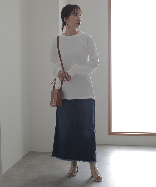 ElegChic(エレグシック)の「プチハイネック ロング スリーブプルオーバー(Tシャツ/カットソー・レディース・オフホワイト/グレイッシュベージュ/杢グレー/モカ/ブラック・M/XL/L/3L/4L)」の13枚目の写真
