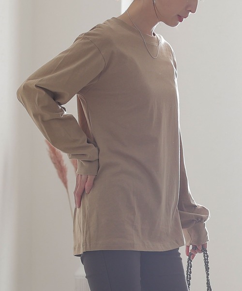 ElegChic(エレグシック)の「プチハイネック ロング スリーブプルオーバー(Tシャツ/カットソー・レディース・オフホワイト/グレイッシュベージュ/杢グレー/モカ/ブラック・M/XL/L/3L/4L)」の19枚目の写真