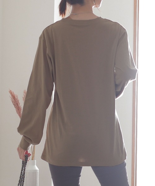 ElegChic(エレグシック)の「プチハイネック ロング スリーブプルオーバー(Tシャツ/カットソー・レディース・オフホワイト/グレイッシュベージュ/杢グレー/モカ/ブラック・M/XL/L/3L/4L)」の20枚目の写真