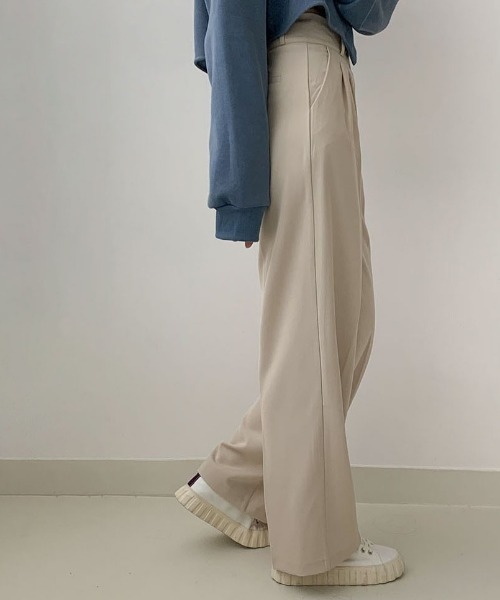 BEIDELLI（ベイデリー）の「[BELLIDE MADE] ハイウエストタックスラックス（スラックス・レディース・チャコールグレー/ベージュ・SMALL/MEDIUM/LARGE）」の4枚目の写真