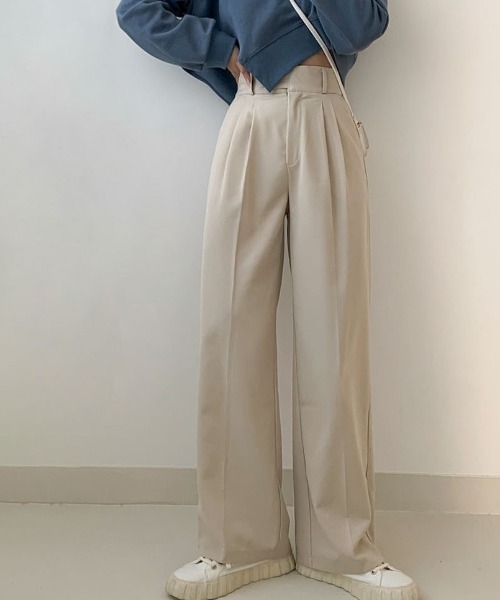 BEIDELLI（ベイデリー）の「[BELLIDE MADE] ハイウエストタックスラックス（スラックス・レディース・チャコールグレー/ベージュ・SMALL/MEDIUM/LARGE）」の12枚目の写真