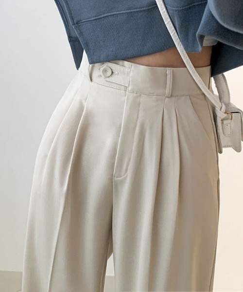 BEIDELLI（ベイデリー）の「[BELLIDE MADE] ハイウエストタックスラックス（スラックス・レディース・チャコールグレー/ベージュ・SMALL/MEDIUM/LARGE）」の18枚目の写真