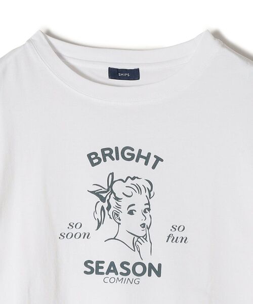 SHIPS（シップス）の「*オーガニックコットンレトロプリントTEE◆（Tシャツ/カットソー・レディース・ホワイト/ライトホワイト/ベージュ/ベージュ系/チャコールグレー/グレー系/ダークグレー・ONE SIZE）」の10枚目の写真