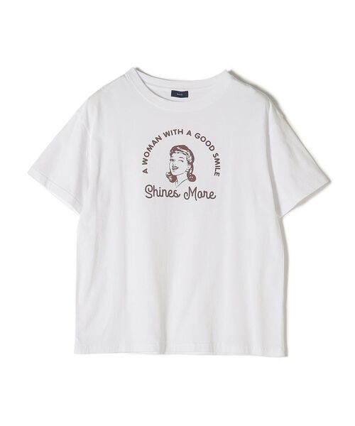 SHIPS（シップス）の「*オーガニックコットンレトロプリントTEE◆（Tシャツ/カットソー・レディース・ホワイト/ライトホワイト/ベージュ/ベージュ系/チャコールグレー/グレー系/ダークグレー・ONE SIZE）」の14枚目の写真