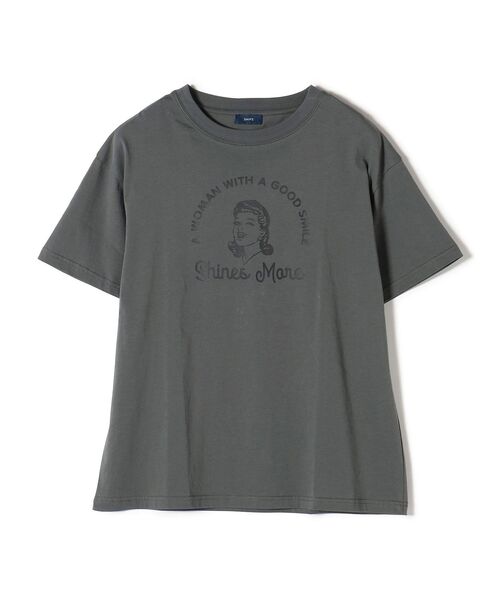 SHIPS（シップス）の「*オーガニックコットンレトロプリントTEE◆（Tシャツ/カットソー・レディース・ホワイト/ライトホワイト/ベージュ/ベージュ系/チャコールグレー/グレー系/ダークグレー・ONE SIZE）」の20枚目の写真