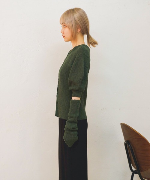 Kastane（カスタネ）の「【SETアイテム】アームウォーマー付ループヤーンニット（ニット/セーター・レディース・ベージュ/ピンク/グリーン・FREE）」の14枚目の写真