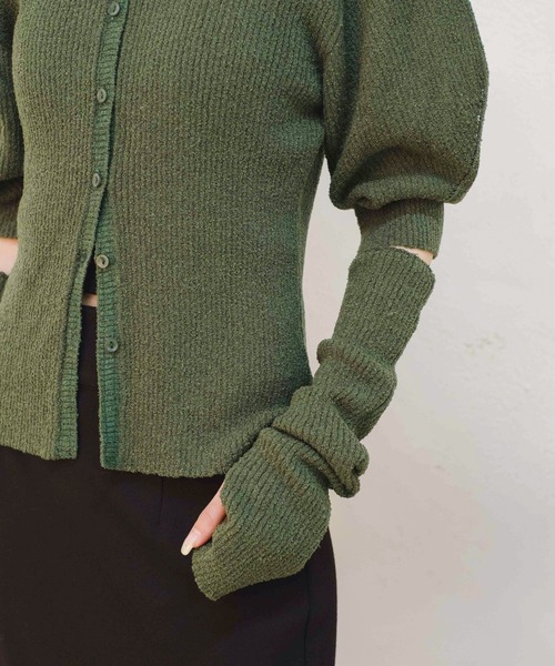 Kastane（カスタネ）の「【SETアイテム】アームウォーマー付ループヤーンニット（ニット/セーター・レディース・ベージュ/ピンク/グリーン・FREE）」の12枚目の写真