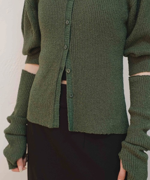 Kastane（カスタネ）の「【SETアイテム】アームウォーマー付ループヤーンニット（ニット/セーター・レディース・ベージュ/ピンク/グリーン・FREE）」の13枚目の写真