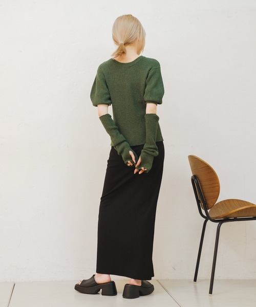 Kastane（カスタネ）の「【SETアイテム】アームウォーマー付ループヤーンニット（ニット/セーター・レディース・ベージュ/ピンク/グリーン・FREE）」の8枚目の写真