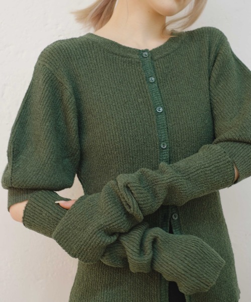 Kastane（カスタネ）の「【SETアイテム】アームウォーマー付ループヤーンニット（ニット/セーター・レディース・ベージュ/ピンク/グリーン・FREE）」の10枚目の写真