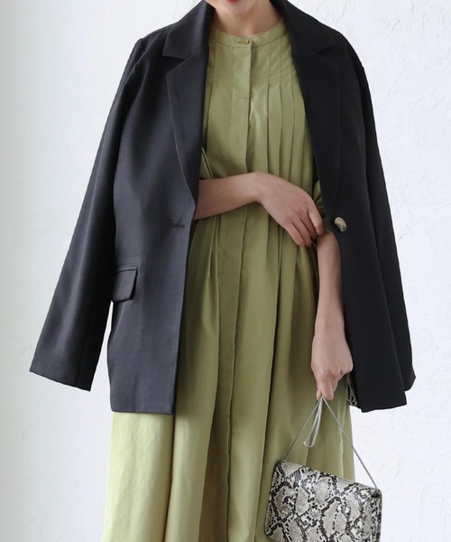 KOBE LETTUCE（コウベレタス）の「ベーシックテーラードジャケット（テーラードジャケット・レディース・グレー系/ベージュ/ブラック/ホワイト系・FREE）」の3枚目の写真