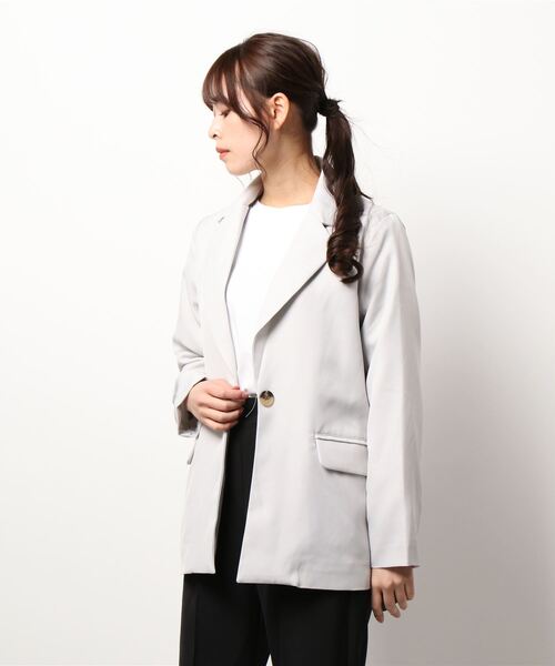KOBE LETTUCE（コウベレタス）の「ベーシックテーラードジャケット（テーラードジャケット・レディース・グレー系/ベージュ/ブラック/ホワイト系・FREE）」の11枚目の写真