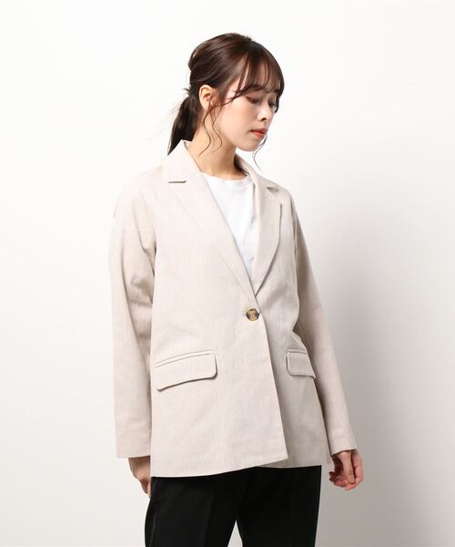 KOBE LETTUCE（コウベレタス）の「ベーシックテーラードジャケット（テーラードジャケット・レディース・グレー系/ベージュ/ブラック/ホワイト系・FREE）」の8枚目の写真