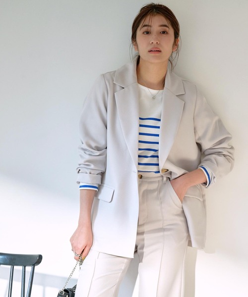 KOBE LETTUCE（コウベレタス）の「ベーシックテーラードジャケット（テーラードジャケット・レディース・グレー系/ベージュ/ブラック/ホワイト系・FREE）」の15枚目の写真